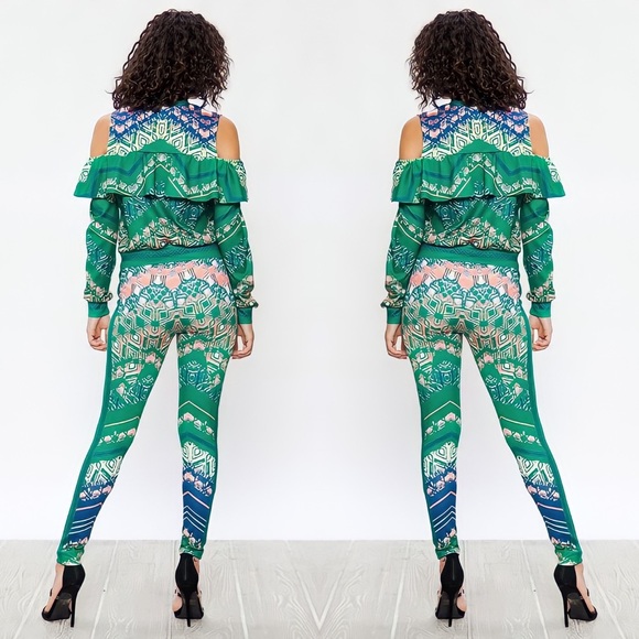 - Cold Shoulder Tracksuit Set - Picture 3 of 4